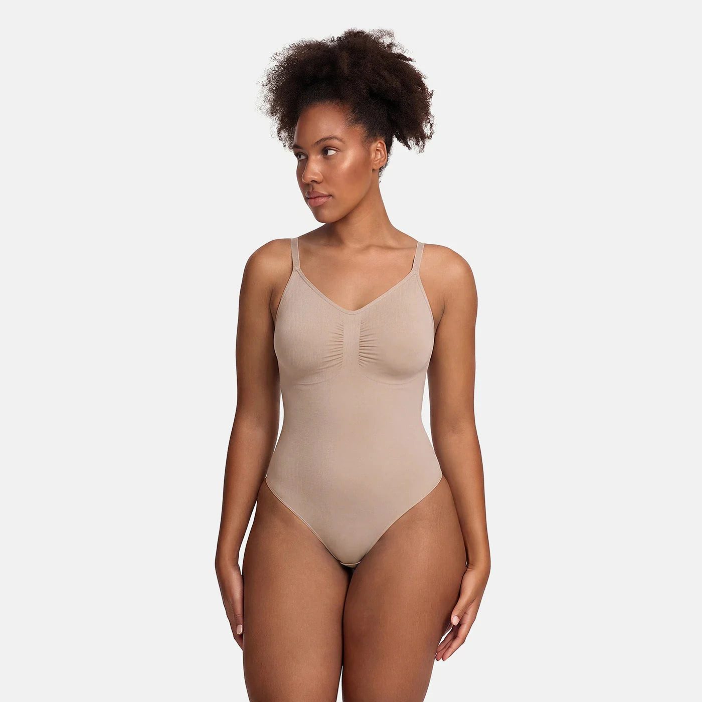 cfab (creamy fabrics) Miederbody Bodysuit Sculpting Shapewear mit Slip-Beige-XS (1-tlg) Figurformend