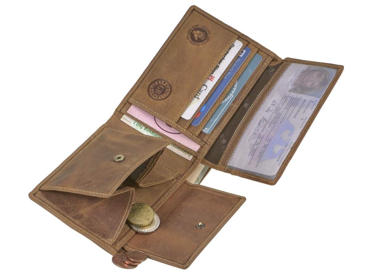 Portemonnaie, Lederbörse, Wassermann Vintage, Greenburry Sternzeichen-Prägung Geldbörse