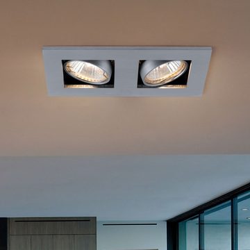 etc-shop LED Einbaustrahler, Leuchtmittel inklusive, Warmweiß, 2er Set Decken Lampen ALU Einbau Strahler Wohn Zimmer