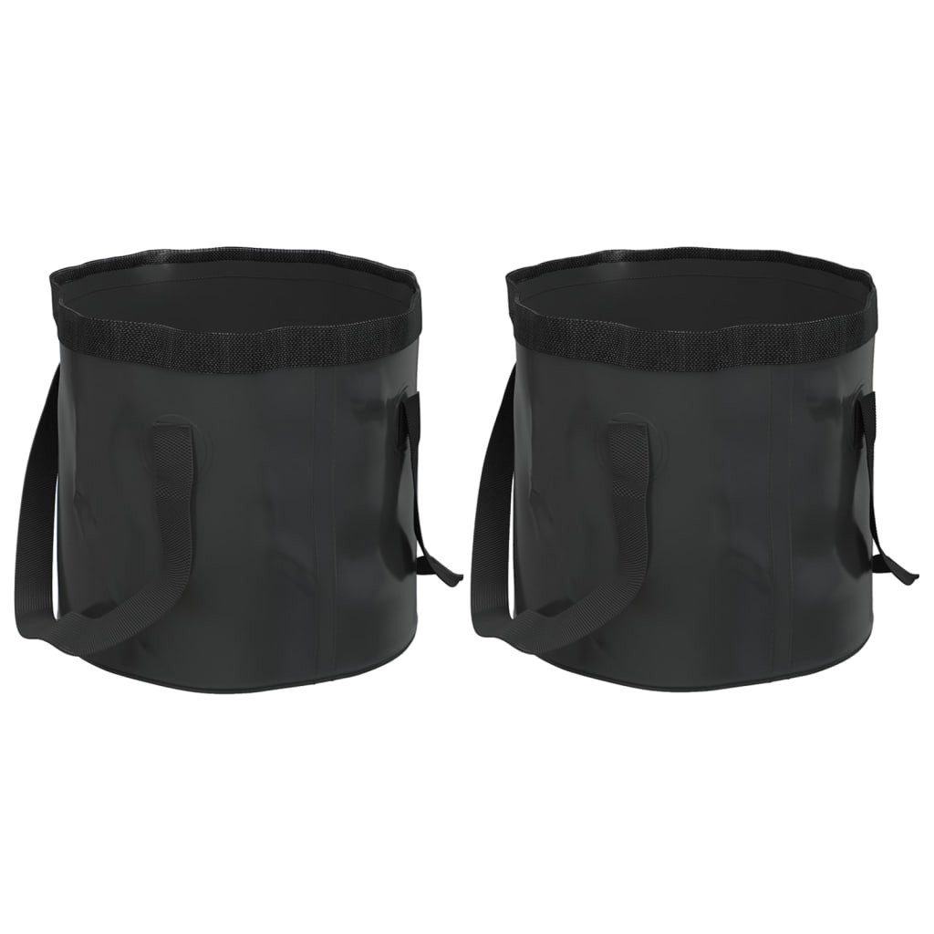 vidaXL Falteimer Falteimer 2 Stk. Schwarz 30 L PVC