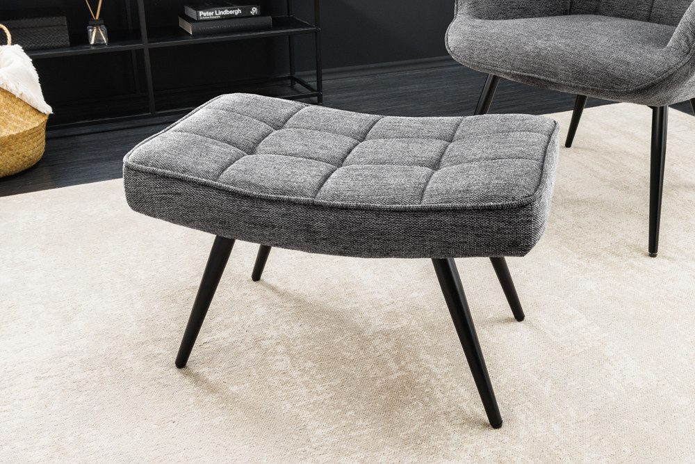 riess-ambiente Fußhocker SCANDINAVIA grau - Strukturstoff, Metallbeine, Sch günstig online kaufen
