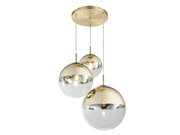 meineWunschleuchte LED Pendelleuchte, LED wechselbar, warmweiß, ausgefallene Cluster Glas-kugel für Esstisch Treppenhaus Gold-en Ø51cm