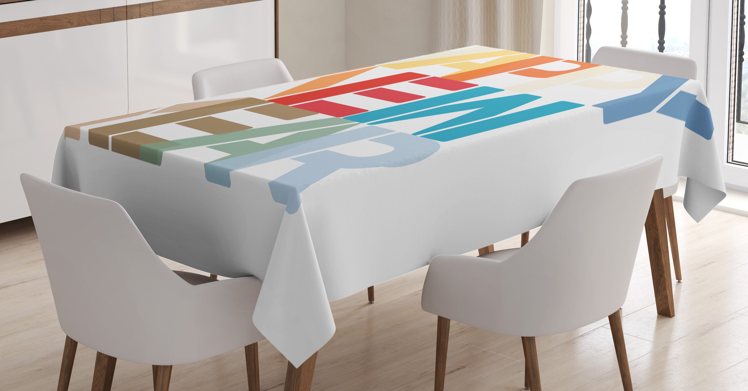 Jahr Big Tischdecke Abakuhaus Waschbar Farbfest Farben, geeignet Bold Klare Frohes Bereich Für den neues Außen Beschriftung