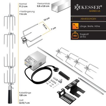 KESSER Grillspieß, Edelstahl Spieß Set 107cm passend für Weber Spirit Gasgrill