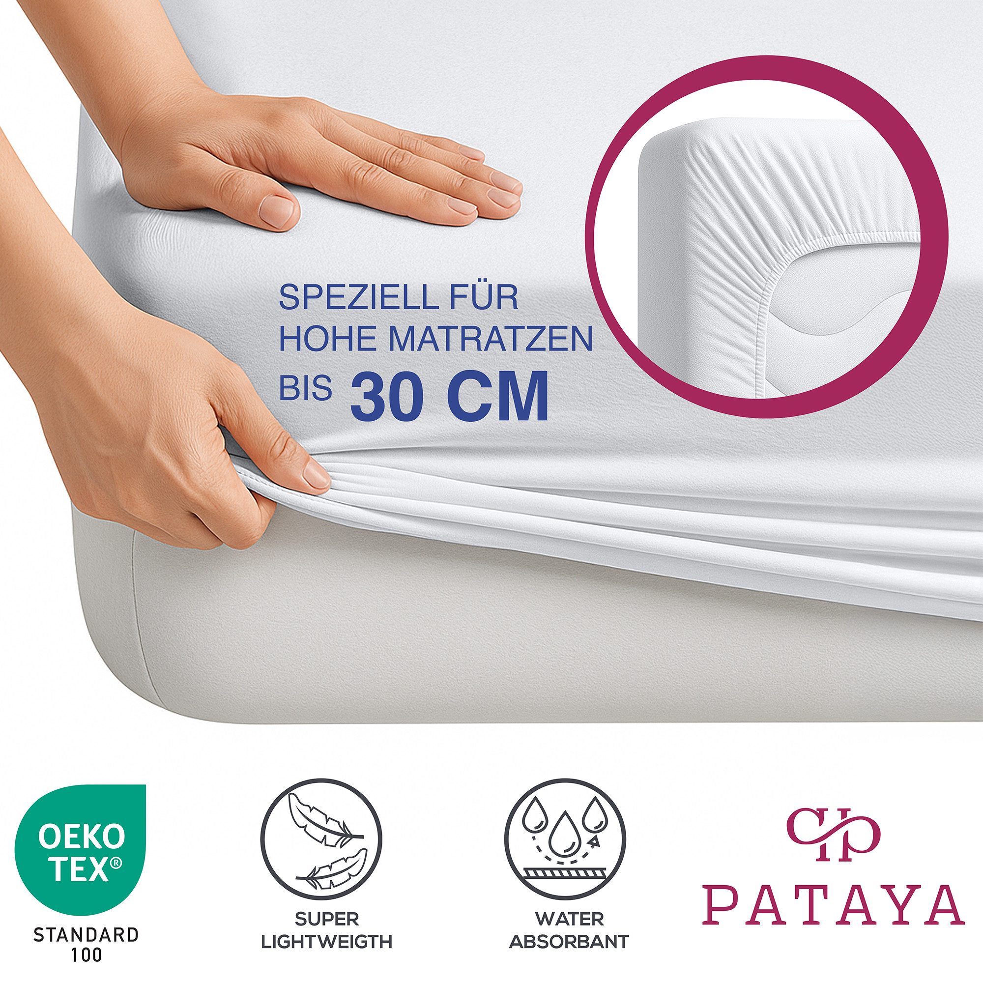 Matratzenschoner 90x200, 140x200, 160x200, 180x200 Matratzenauflage, Fitted günstig online kaufen