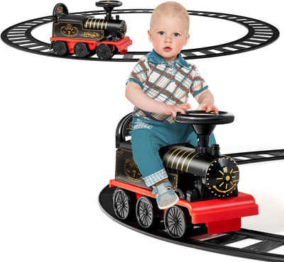 COSTWAY Spielzeug-Eisenbahn »Weihnachtszug, Kinder Modelleisenbahn, Kinderzug«, 6V elektrisch, mit Musik, Licht, Box, 16 tlg