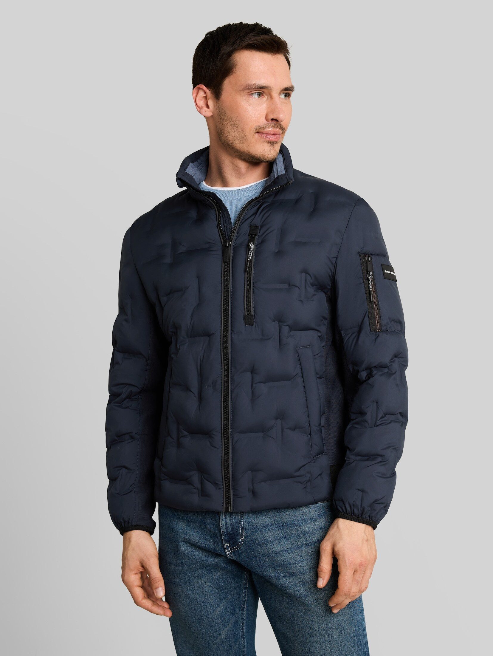 TOM TAILOR Winterjacke Jacken Hybrid Steppjacke mit verstaubarer Kapuze