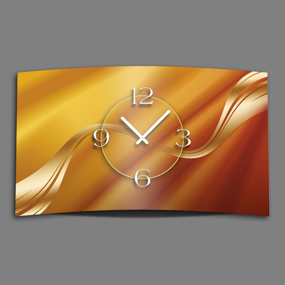 dixtime Wanduhr Abstrakt beige caramel Designer Wanduhr modernes Wanduhren Design (Einzigartige 3D-Optik aus 4mm Alu-Dibond)