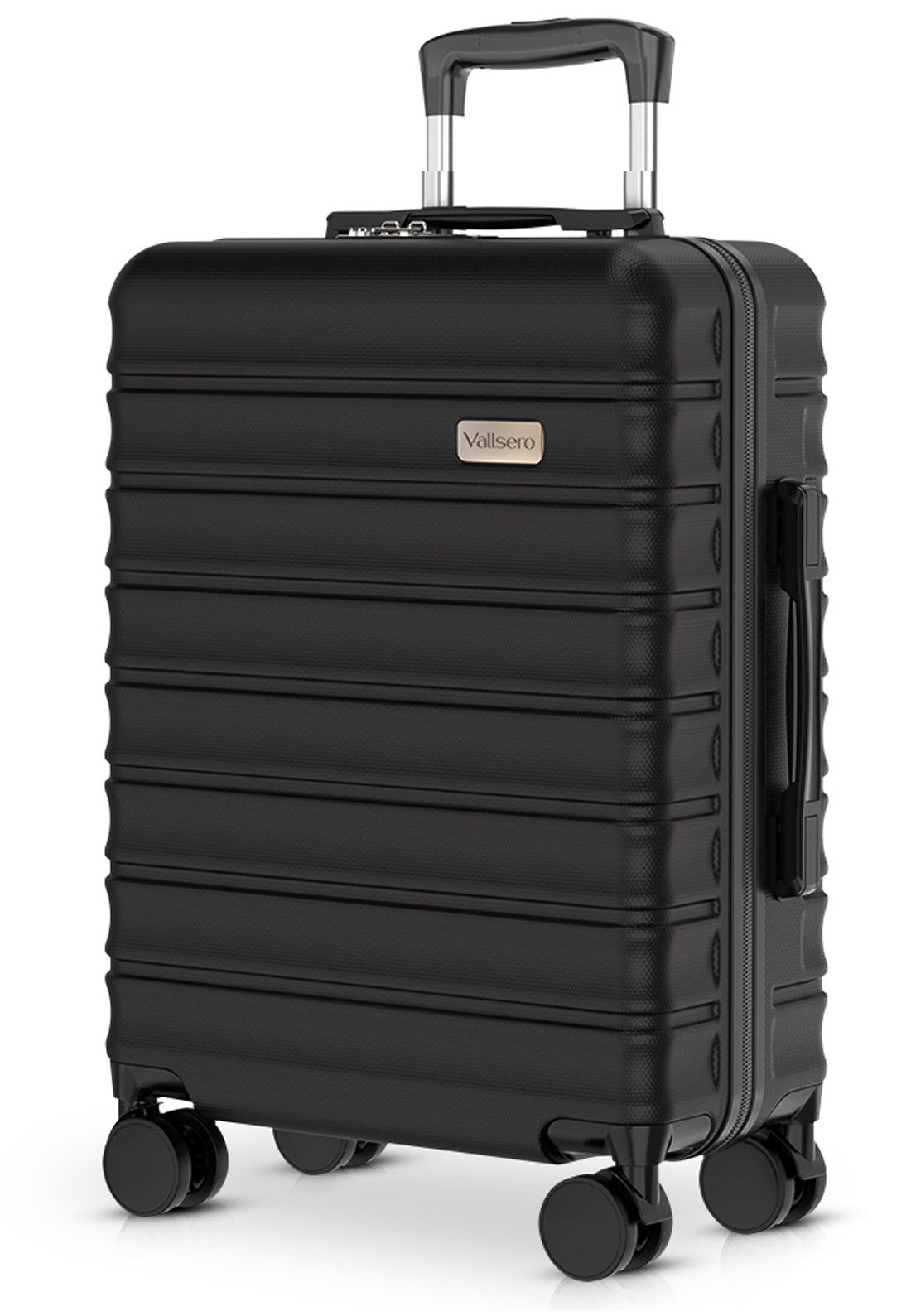 VALLSERO Koffer 16/20Zoll Hartschalen-Trolley 30/40L Hartschalenkoffer ABS Material, Reisekoffer 4 Rollen, TSA-Zahlenschloss, Schwarz, rot, blau, grün