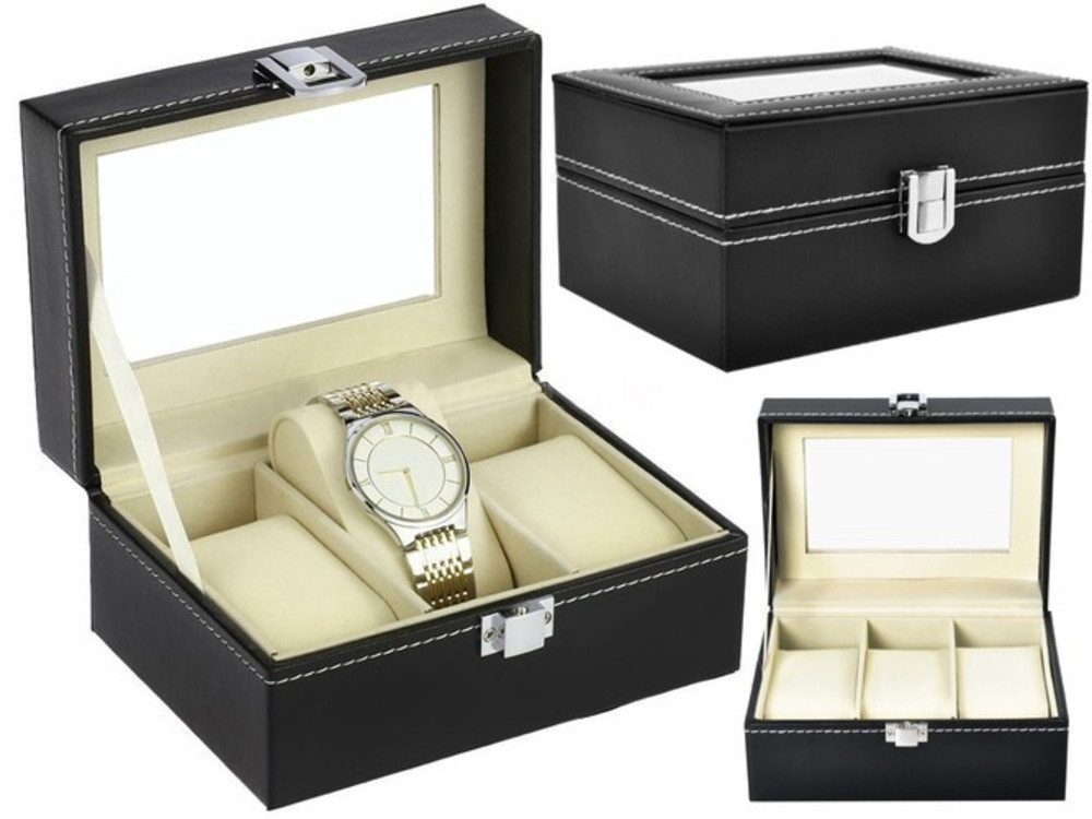 ISO TRADE Uhrenbox Organizer Uhr (Spar-Set, 1 St., ästhetisch elegant), transparenter Deckel