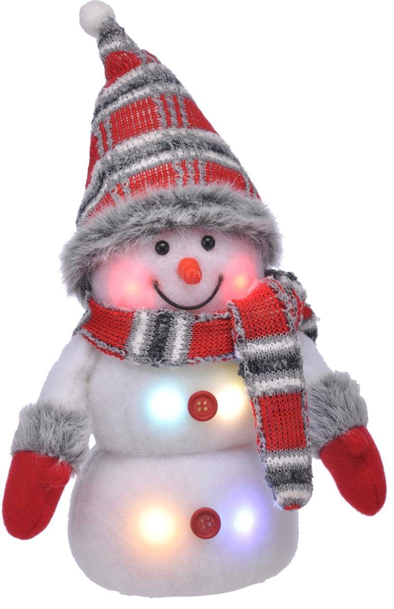 Weihnachtsfigur Bambelaa! Schneemann LED Bunt Weihnachtsdeko Beleuchtet 20 cm Batterie