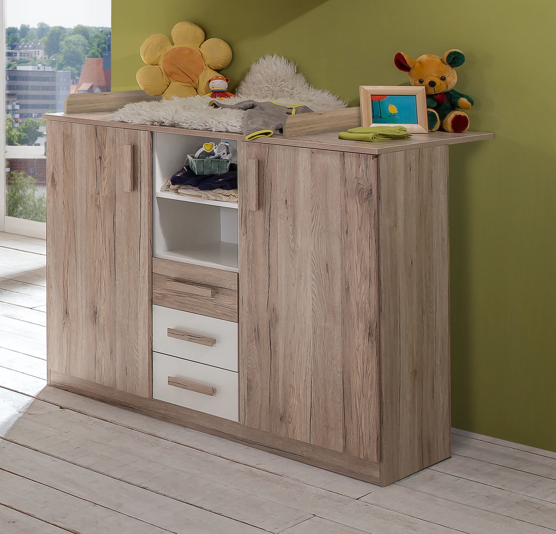 Wimex Babyzimmer-Komplettset Bergamo, (Set, 3-tlg), Bett + Wickelkommode + 2 trg. Schrank