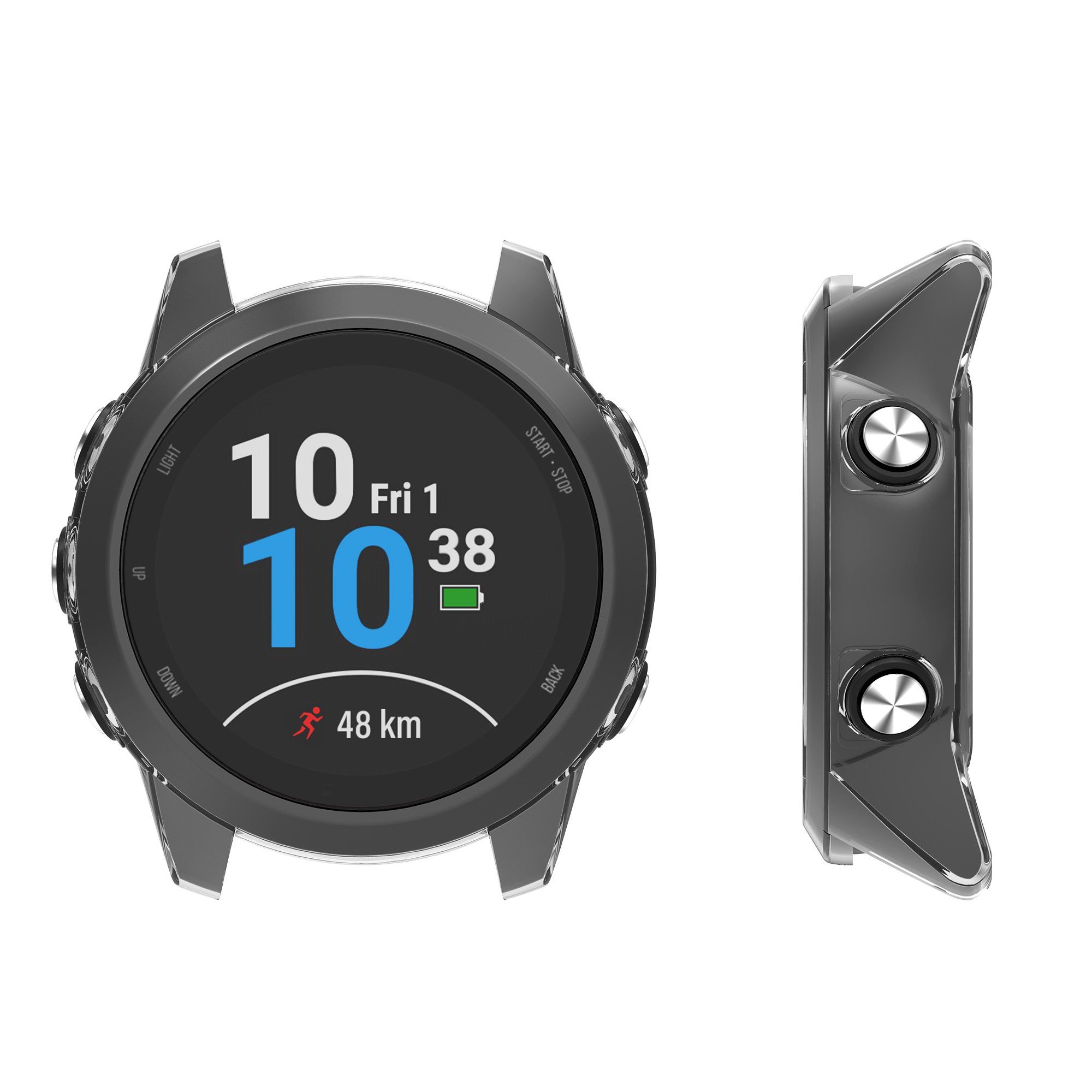 kwmobile Smartwatch-Hülle 2x Schutzhülle für Garmin Forerunner 245 / 245 Music, Fitness Tracker Gehäuse Hülle klar