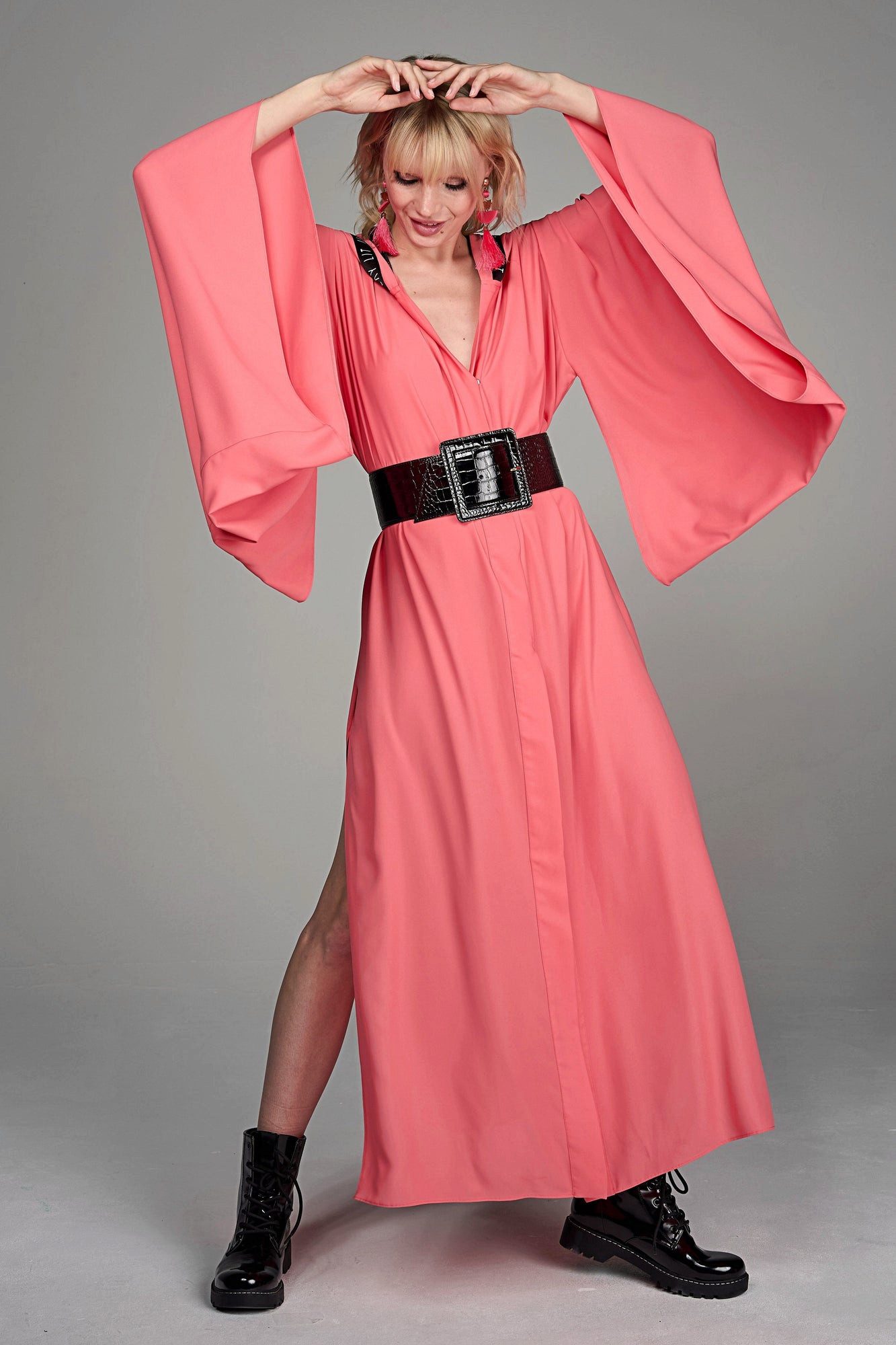 Kleid & Haarband Violet - Kimono Coral