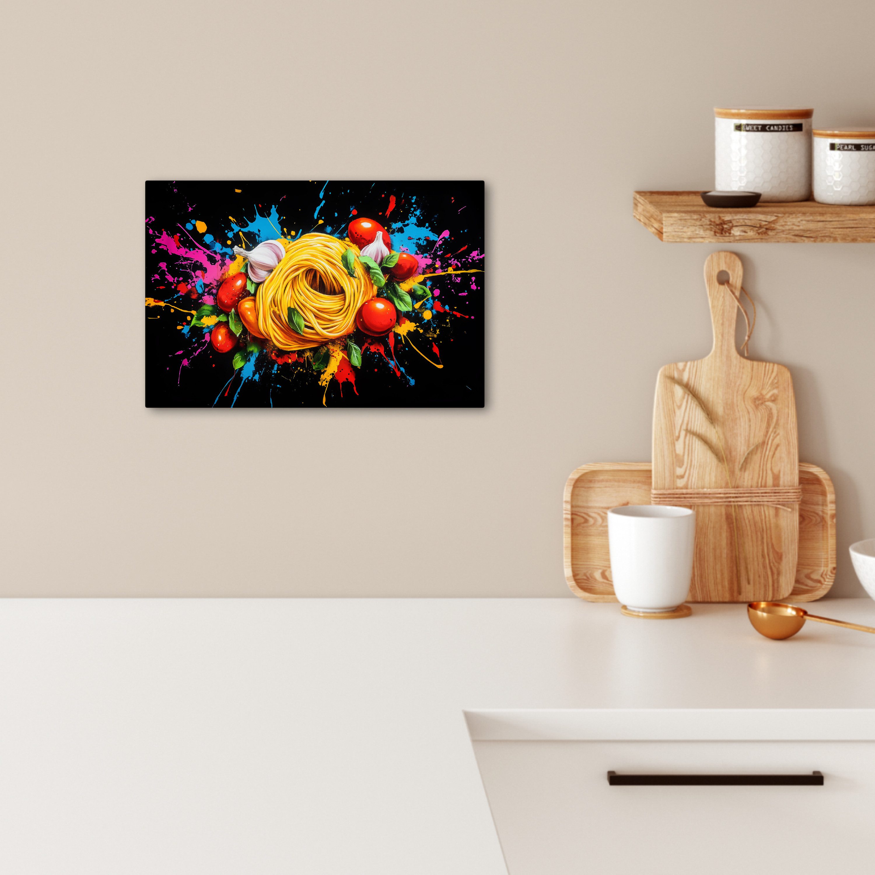 OneMillionCanvasses® Leinwandbild Spaghetti - Graffiti - Farbe - Bunt - Leb günstig online kaufen