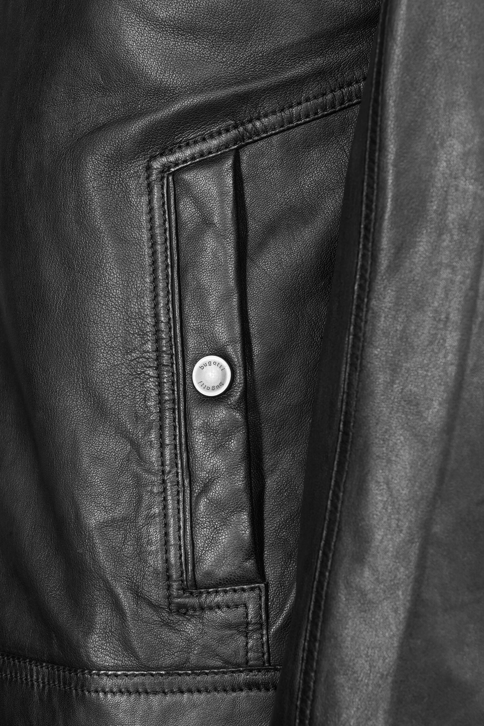 bugatti Lederjacke BUROMEO (1-St) mit Druckknöpfen und Hemdkragen – Bild 4 von 5