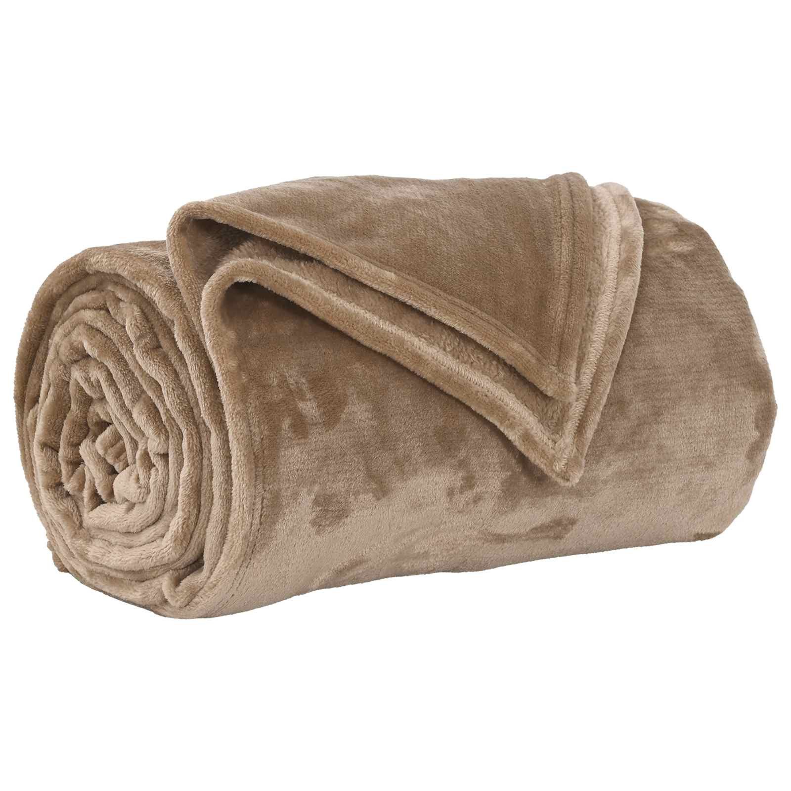 vidaXL Bettüberwurf Wohndecke Kamel 220 x 240 cm 1.37 kg Fleece
