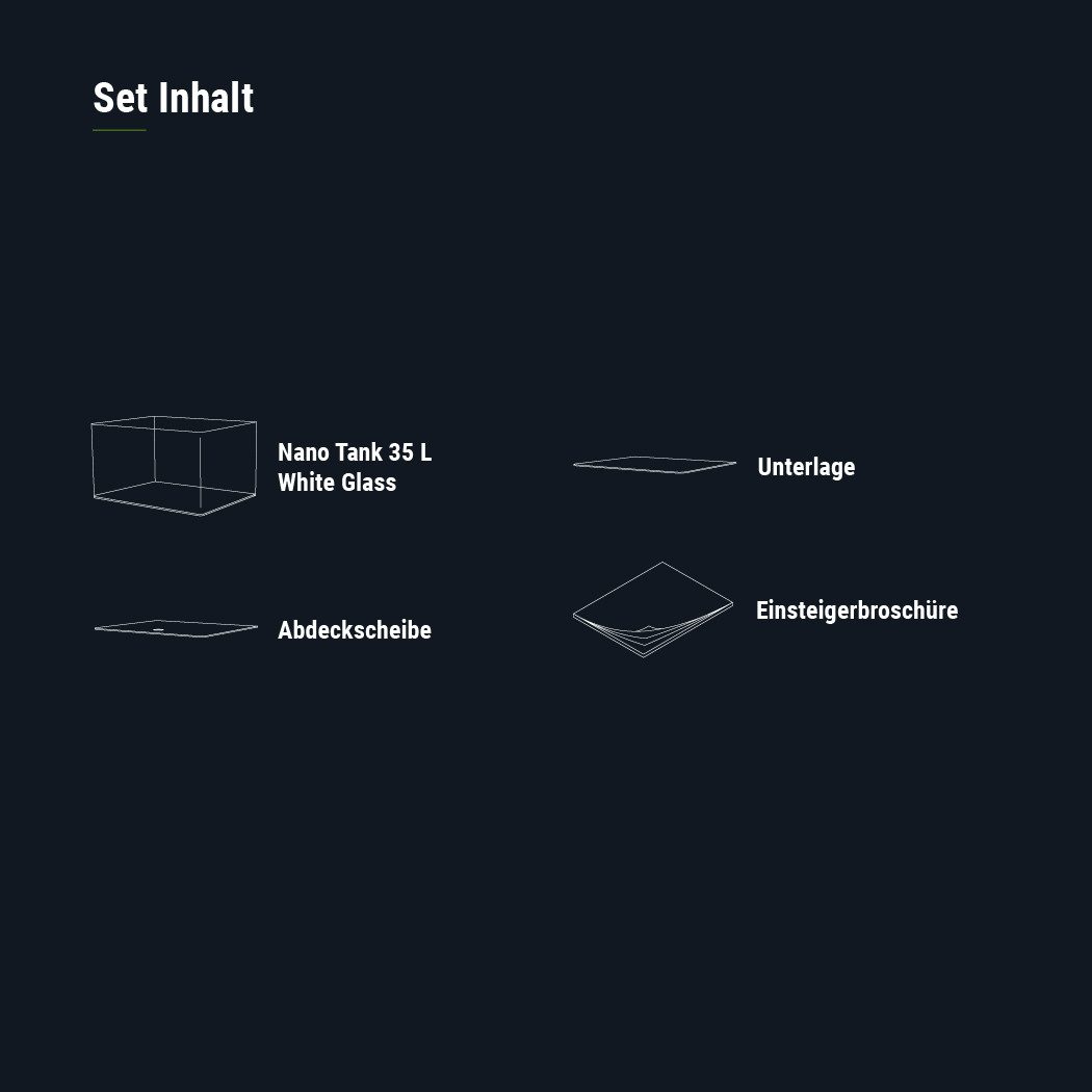 DENNERLE Aquarium Nano Tank White Glass, BxTxH: 40x32x28cm, 35 l