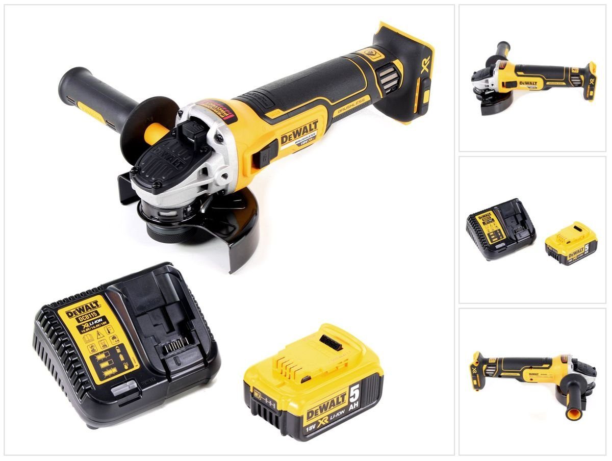 DeWalt Winkelschleifer DCG 405 P1 Akku Winkelschleifer 18V 125mm Brushless + 1x Akku 5,0Ah +