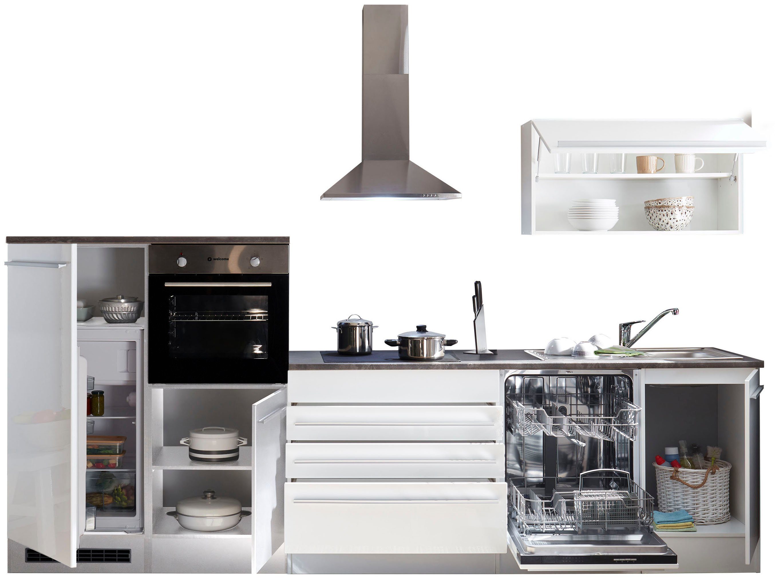 BASIC by Balculina Küchenzeile Jazz, Breite 320 cm, wahlweise mit E-Geräten