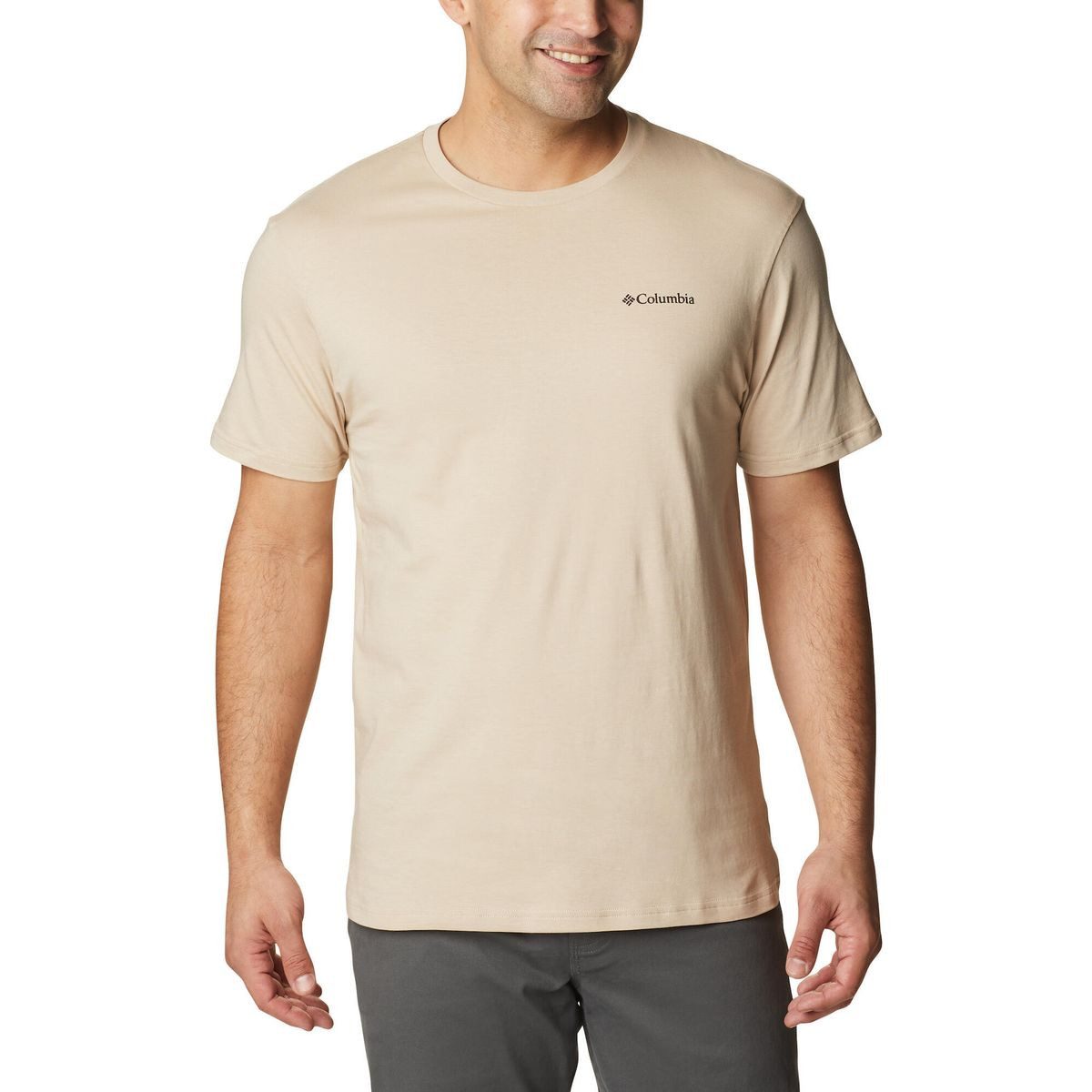 Columbia Kurzarmshirt Barton Springs Short Sleeve Graphic Tee Bequemes T-Shirt mit dezentem Brustlogo und auffälliger Rückengrafik