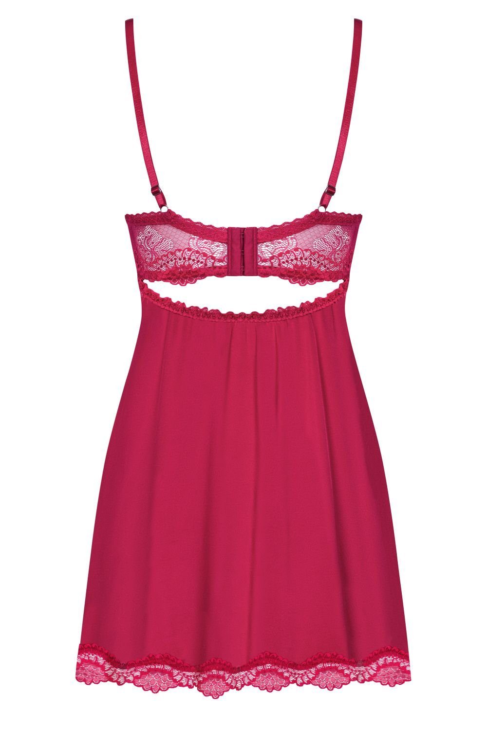 Obsessive Negligé Babydoll Rosalyne weinrot mit Spitze Negligee mit String (2-tlg)