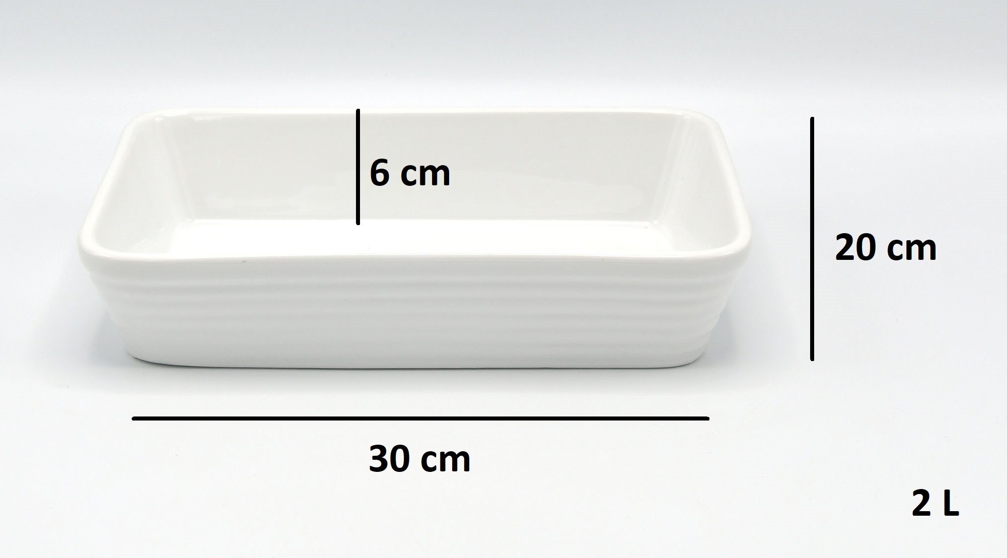 Florina Auflaufform Auflaufform Backform rechteckig Größen 4 Porzellan Lasagne Küchenform