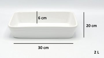 Florina Auflaufform Auflaufform Backform Lasagne Küchenform Porzellan rechteckig 4 Größen, Porzellan, Aus Porzellan weiß