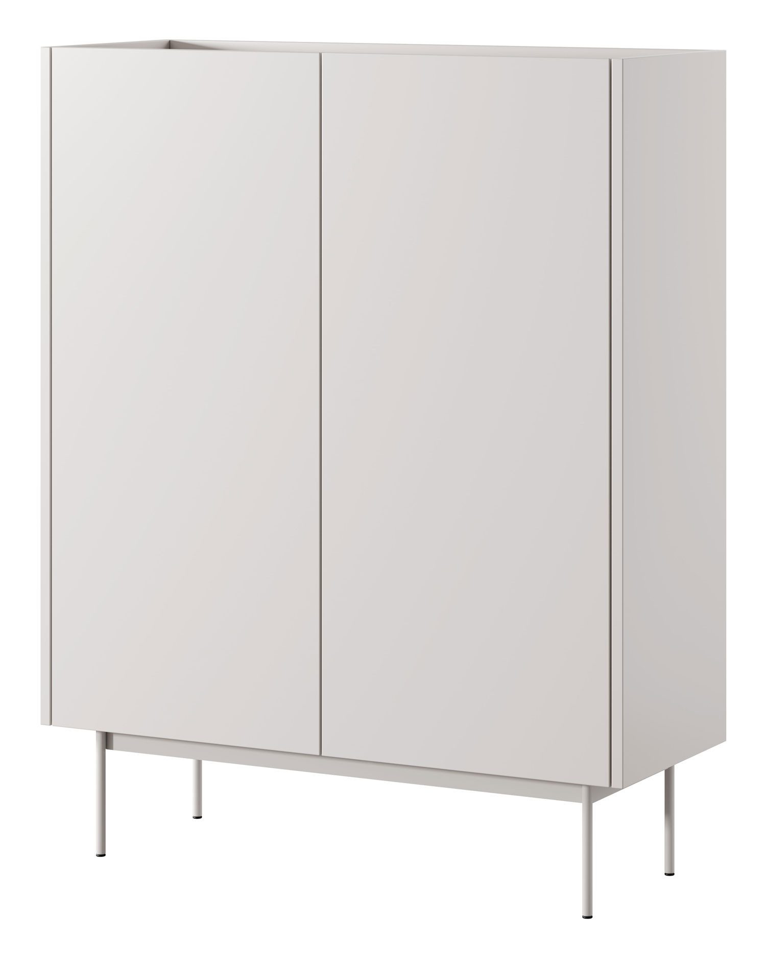 Feldmann-Wohnen Highboard Color (Color, 1 St., Highboard), 97x37x122cm Kaschmir, Eiche Linea, grifflos