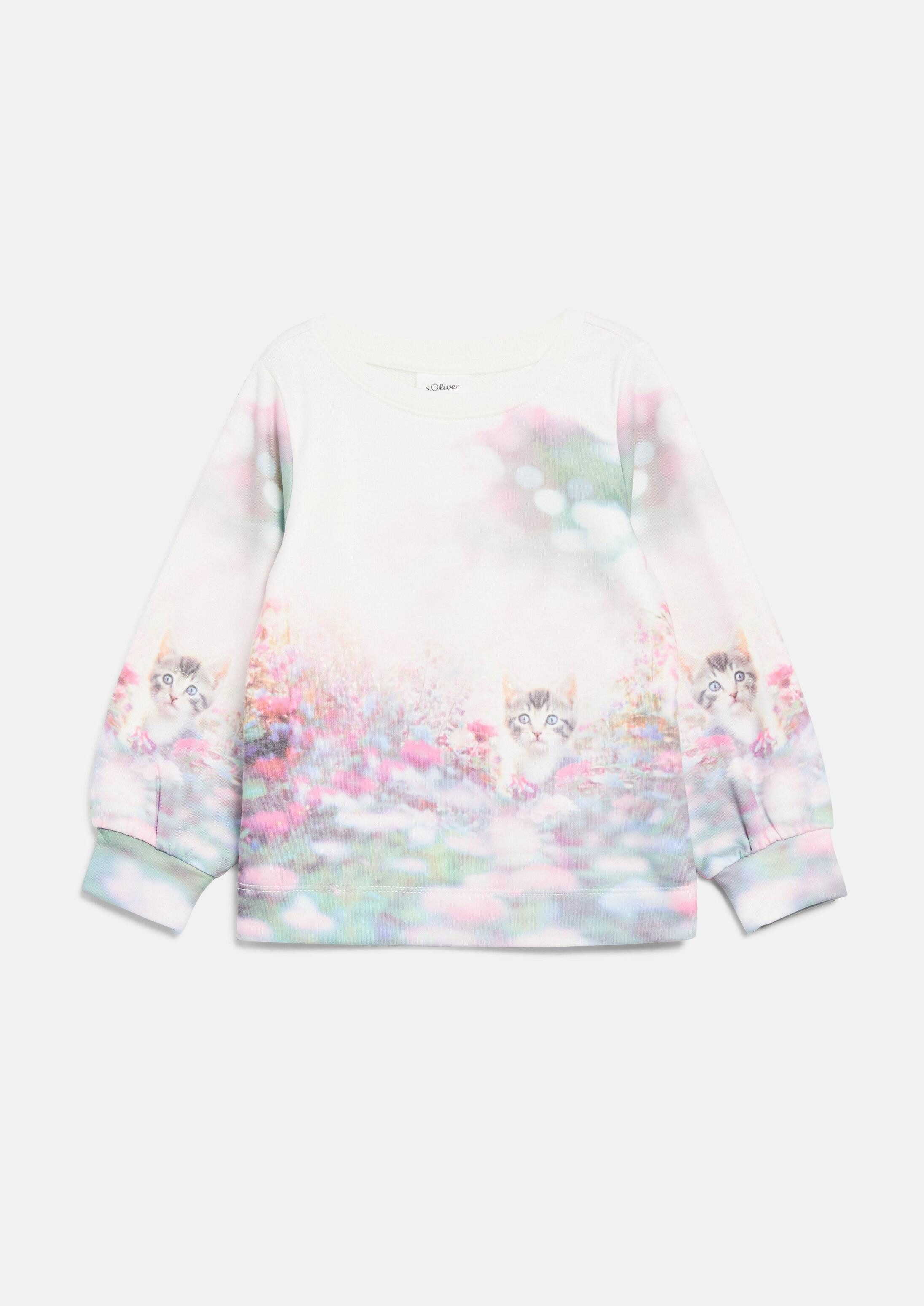s.Oliver Sweatshirt Sweatshirt Sweatshirt mit Print