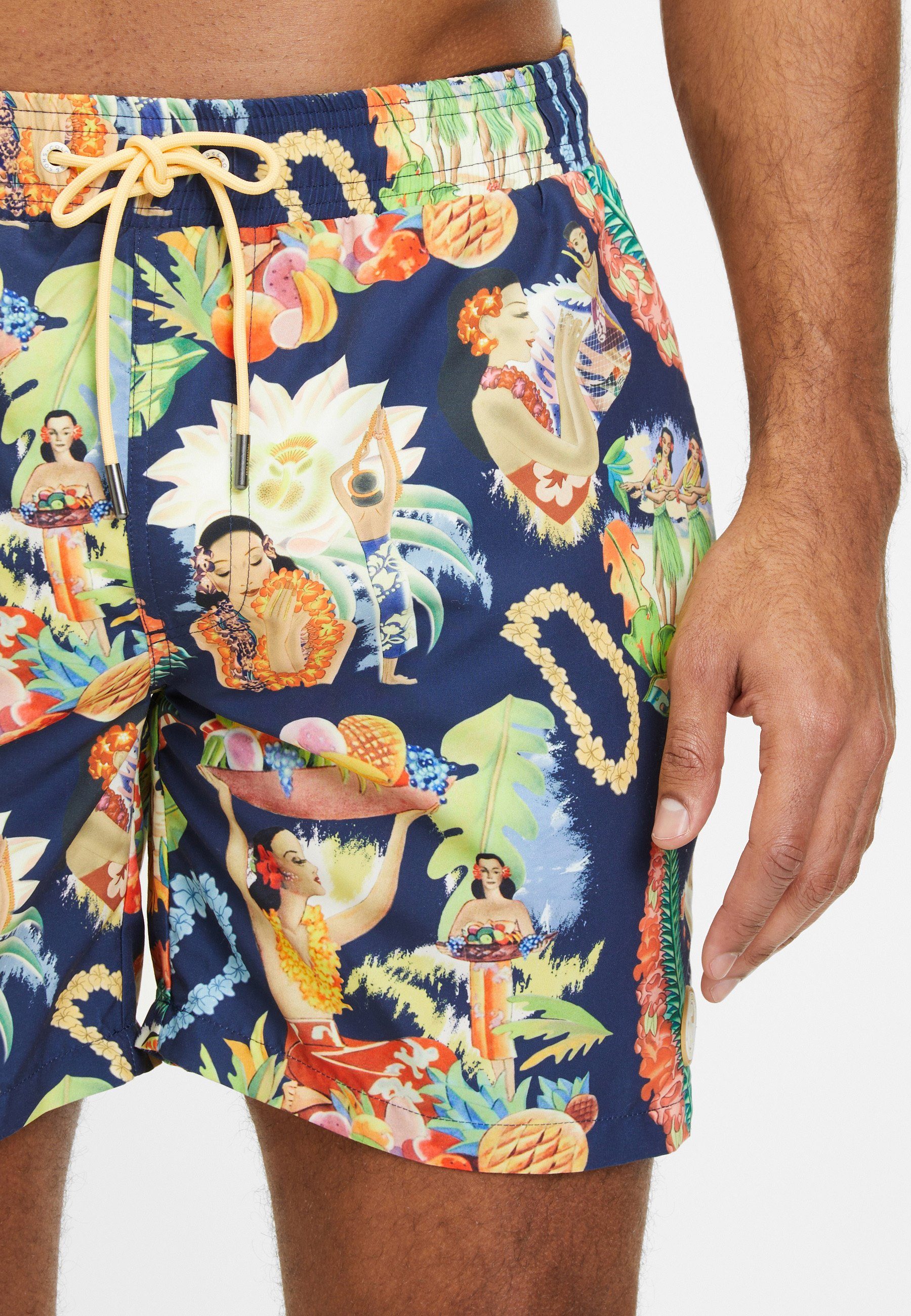 colours & sons Badeshorts Badeshorts Hawaiian Girls mit modernem Design