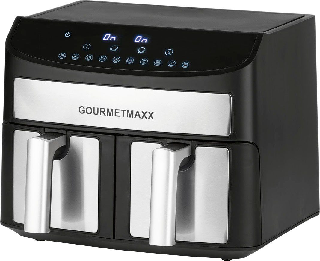 GOURMETmaxx Fritteuse 11339, 2400 W, Zweikammer, 7l, Edelstahl/anthrazit