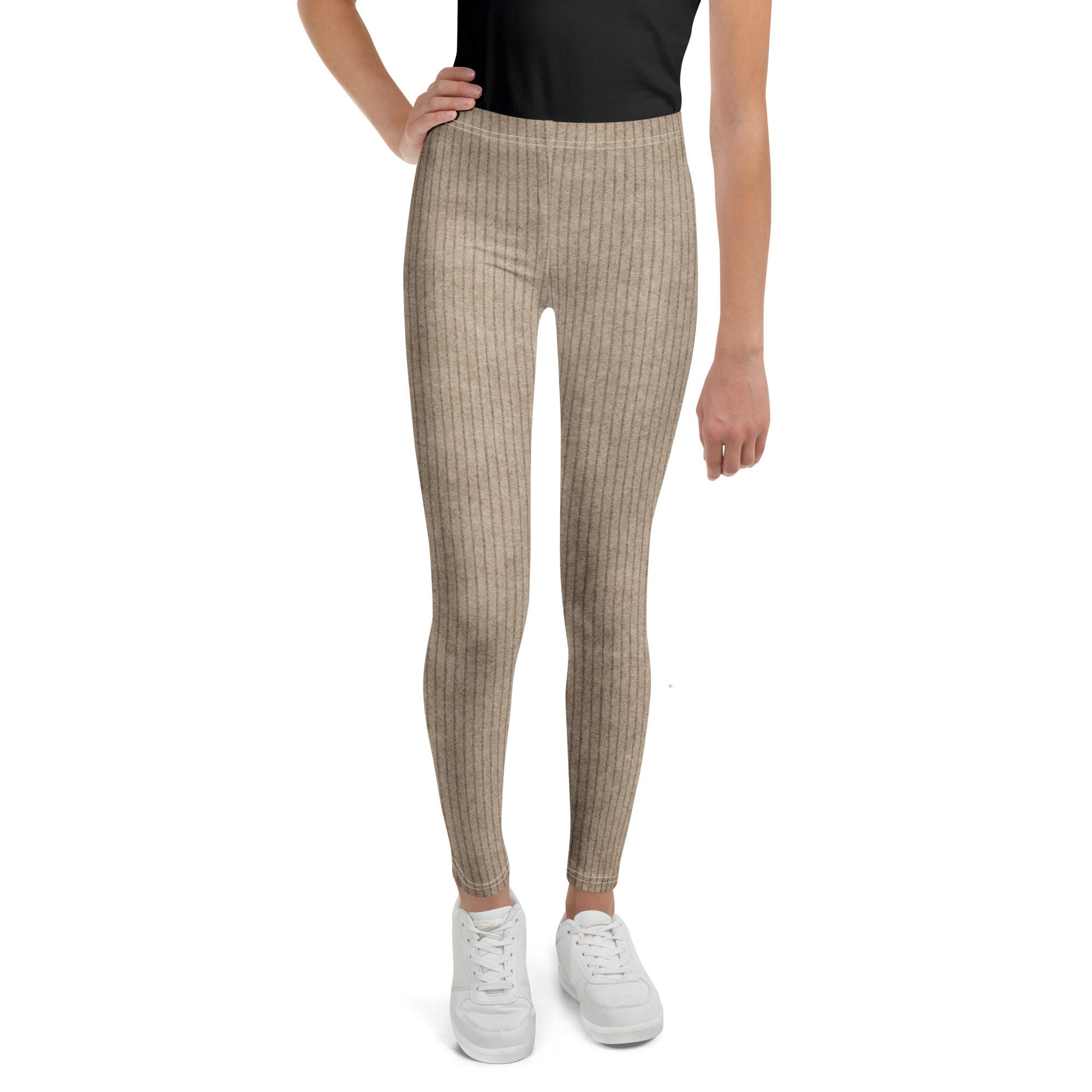 DECALVIBES Leggings Mädchen Leggings für Kinder & Jugendliche Cord Stripes Brown 4-Wege-Stretch, weiches Material, formstabil, komfortabler Sitz