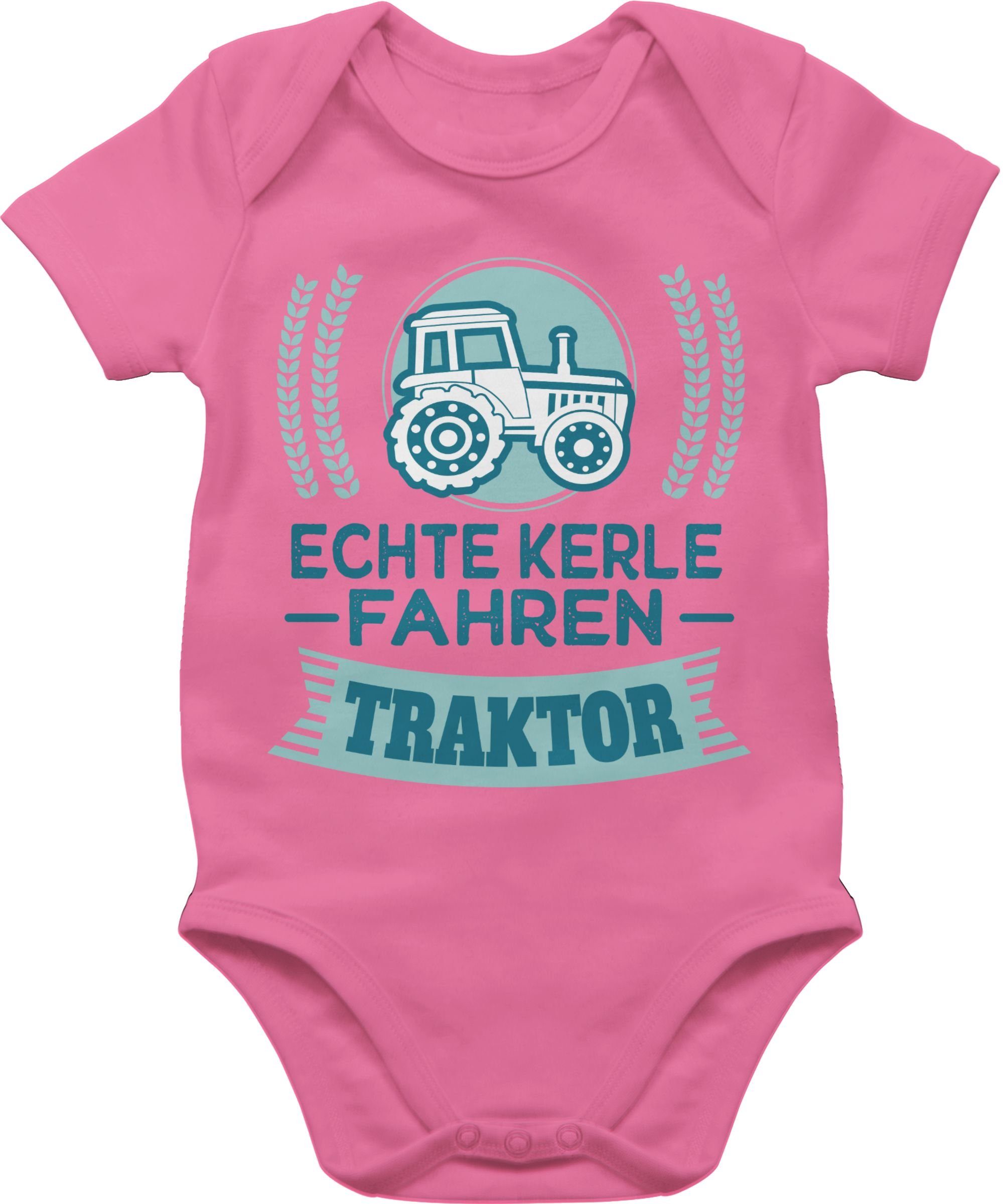 Shirtracer Shirtbody Echte Kerle fahren Traktor - Geschenk für Landwirte Bauern Traktor 3 Pink
