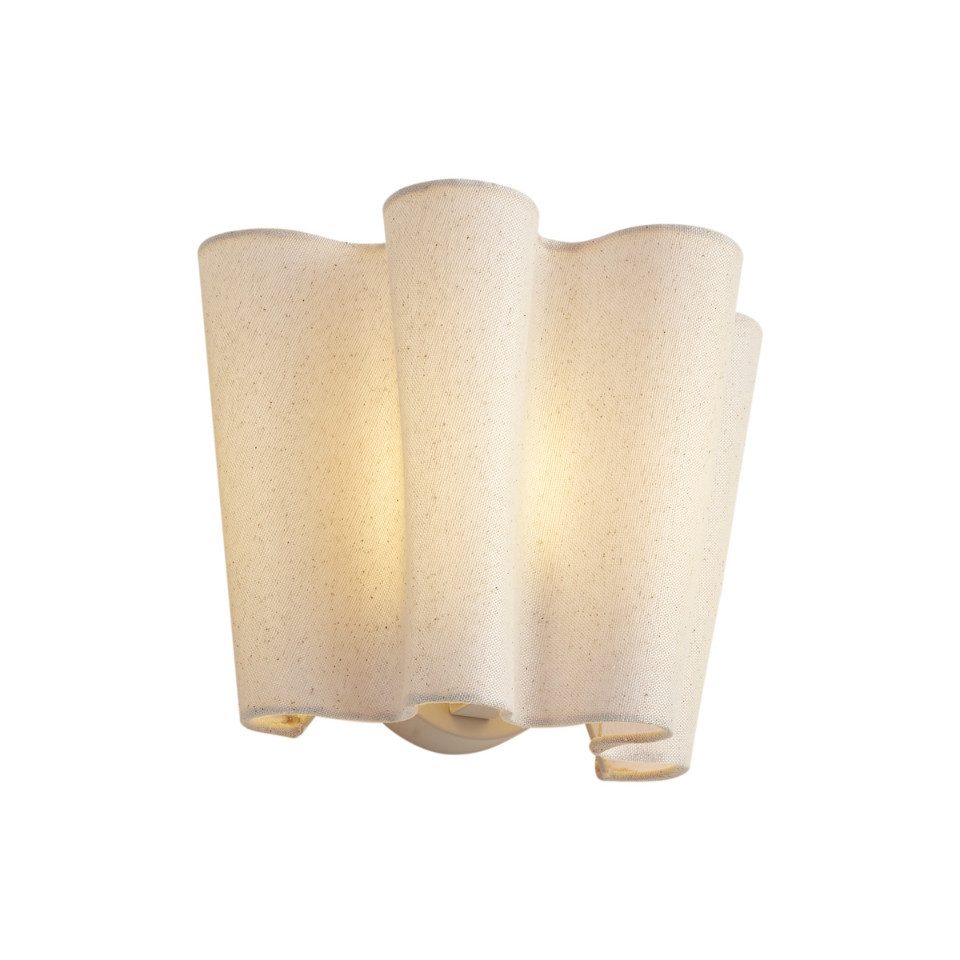 Qazqa Wandleuchte Oyster, ohne Leuchtmittel, Warmweiß, QAZQA Wand­leuchte, e27, Beige, Metall, Japandi