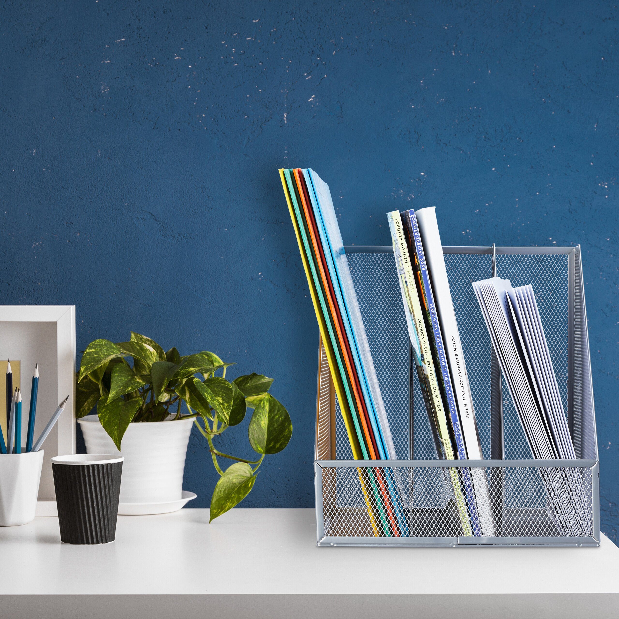 relaxdays Stehsammler 3 Fäch, silber