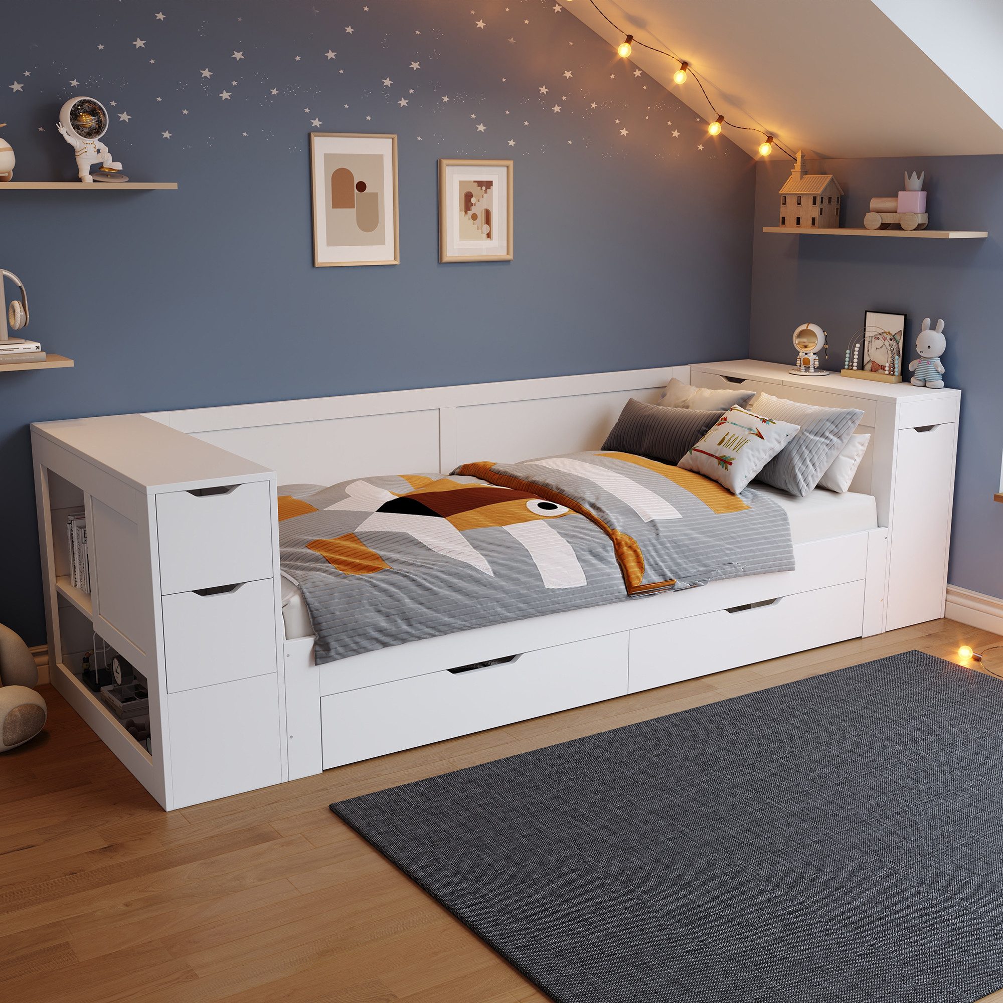 Flieks Kinderbett, Stauraumbett Daybett 90x200cm mit günstig online kaufen