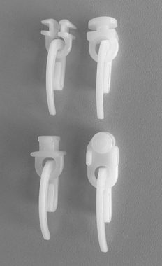 Gardinenhaken C-Haken für Vorhänge mit Faltenband oder Kräuselband, nodeko, (Packung á 100 Stück), für alle gängigen Gardinengleiter und Rollen mit Öse verwendbar