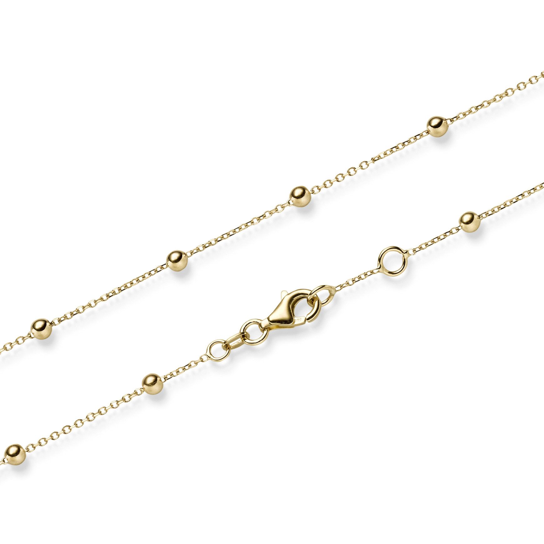 HOPLO Goldkette Goldkette Ankerkette mit Kügelchen 1,0mm Länge 19 cm 585-14 günstig online kaufen