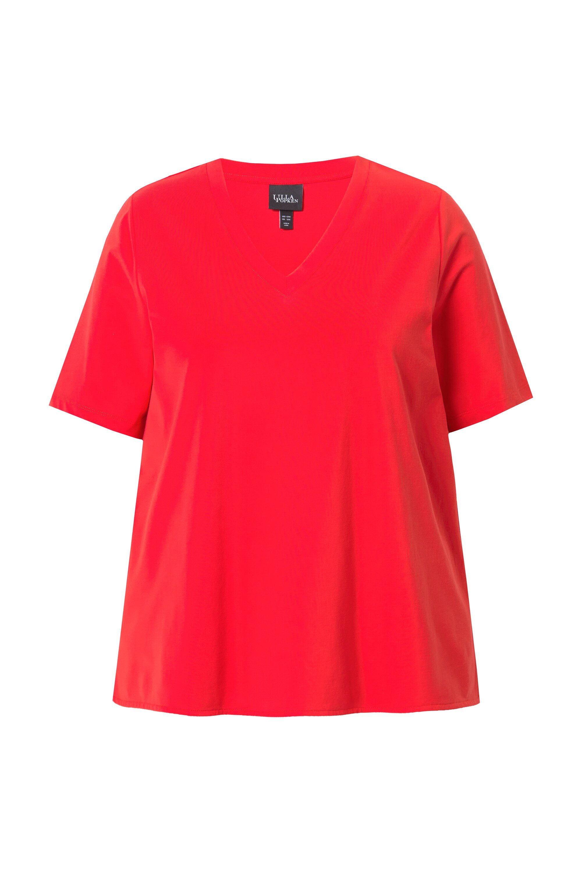 Ulla Popken T-Shirt T-Shirt Materialmix A-Linie günstig online kaufen