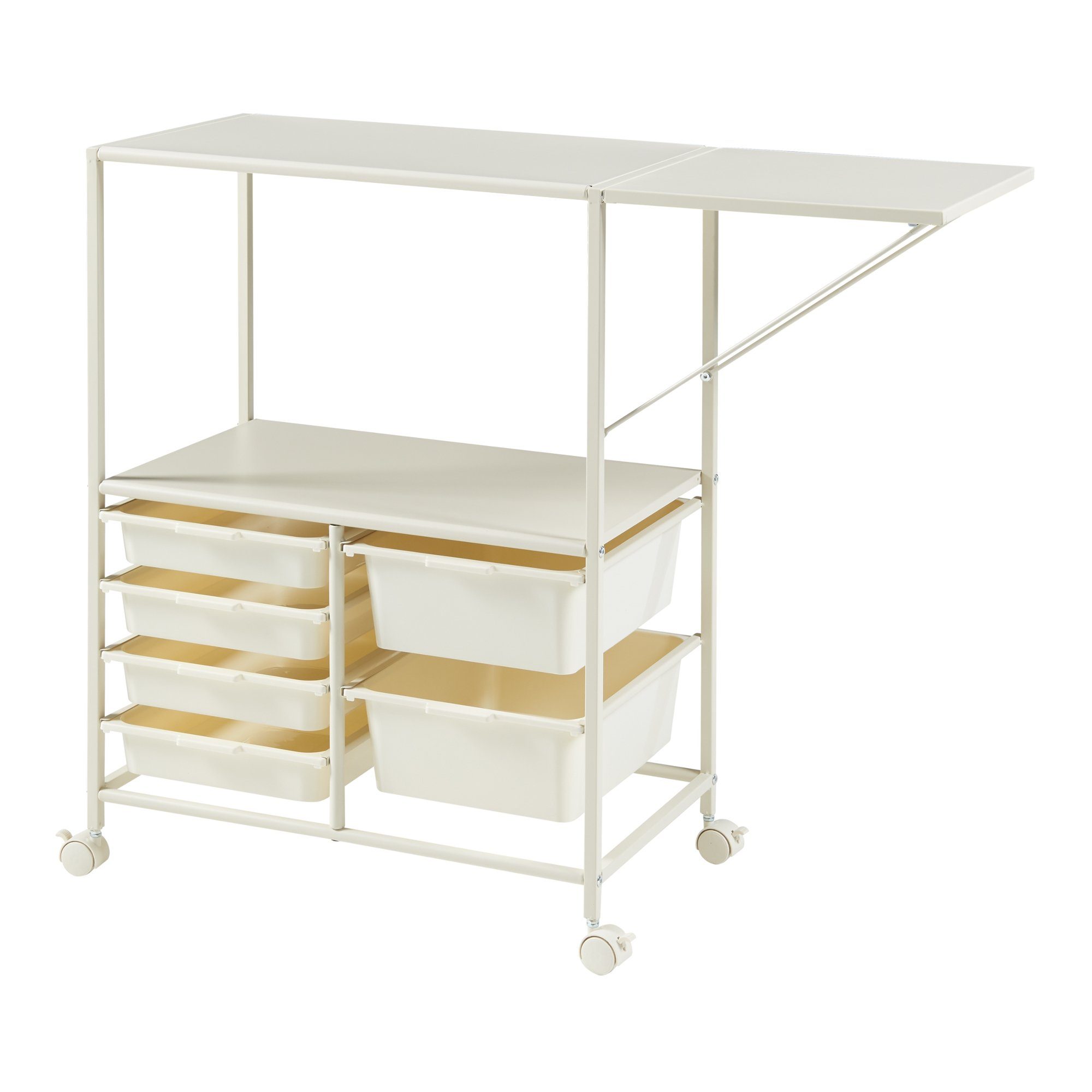 en.casa Rollwagen, »Sørfold« Servierwagen mit Kästen 100x37x85cm Weiß