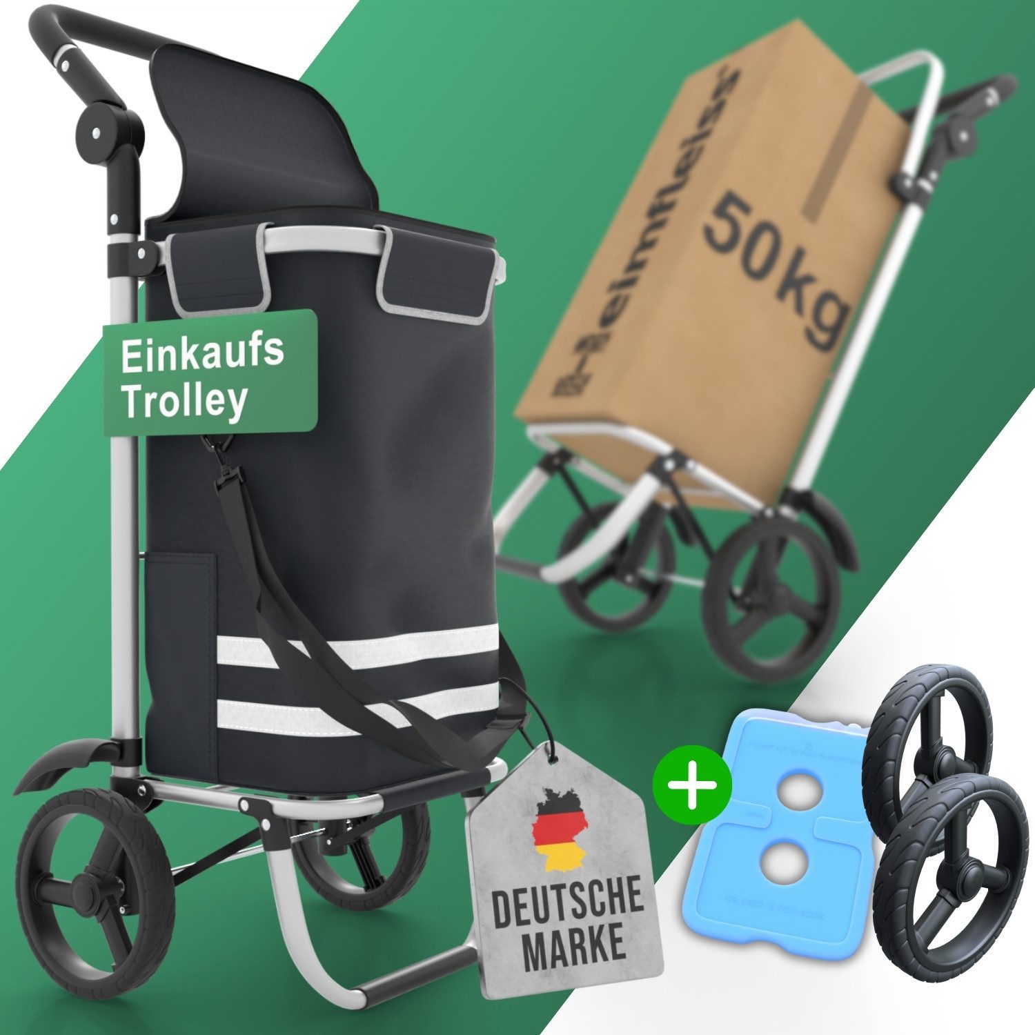 Heimfleiss® Einkaufstrolley Klappbarer Einkaufstrolley mit Kühlfach günstig online kaufen