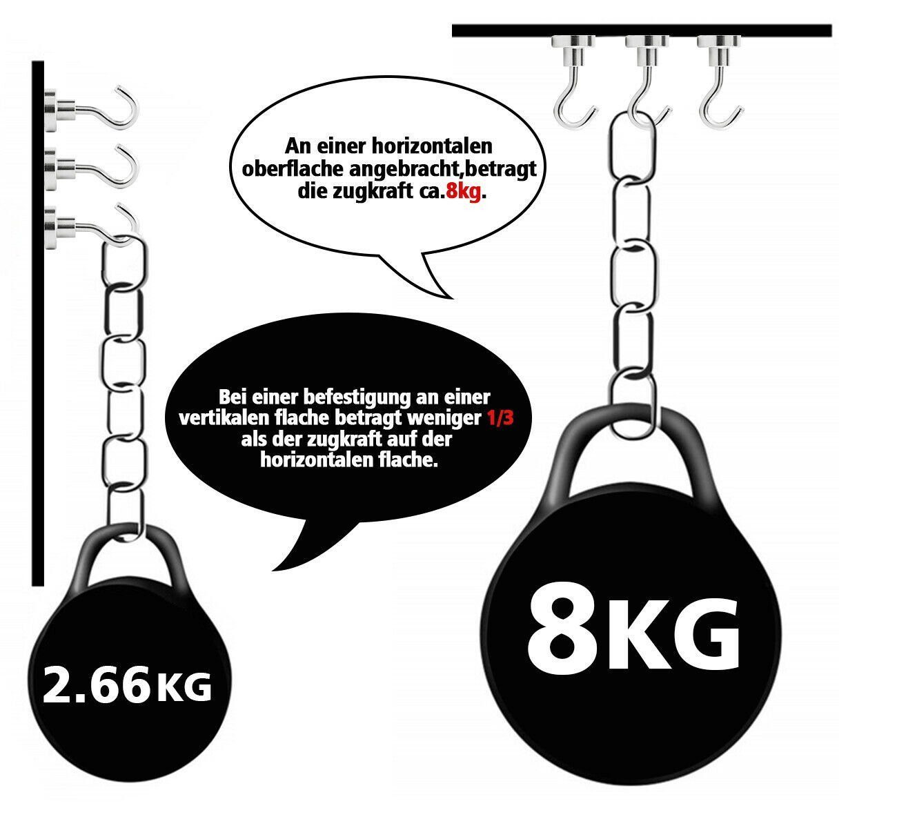 FELIXLEO Wandhaken Wandhaken Magnet Haken Super Starker Neodym Magnetische Halter, (16-St) – Bild 4 von 5