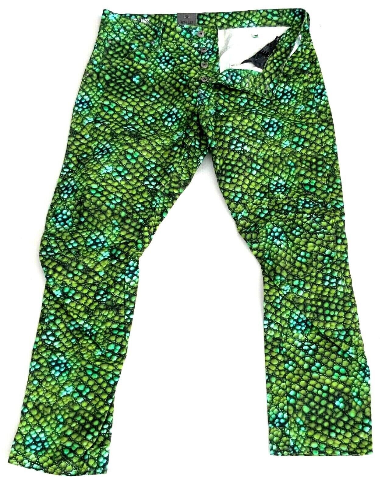 G-Star RAW Tapered-fit-Jeans G-Star Pharrel Williams Elwood X25 5622 3D Tapered 16 Green Iguana Print AO.