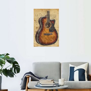 Posterlounge Wandfolie Durro Art, Akustische Gitarre, Illustration