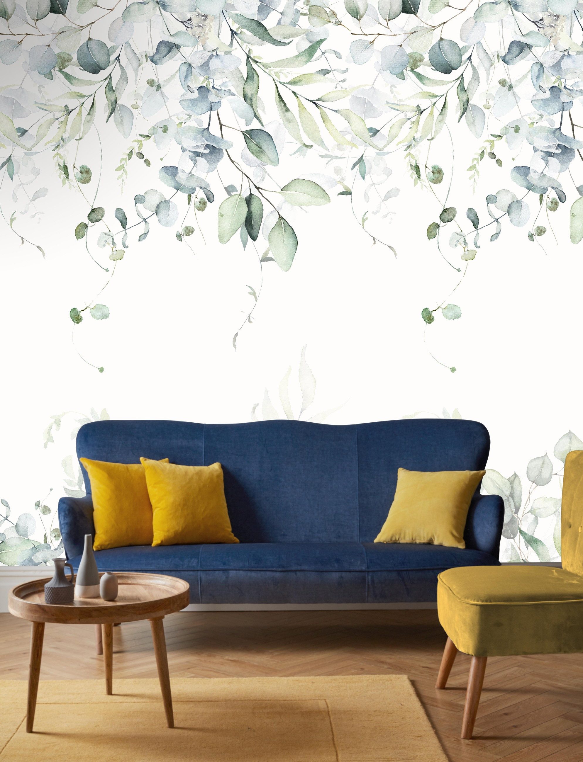 Rasch Fototapete Blumen Eukalyptus - 2,8m x 1,59m, strukturiert, natürlich, botanisch, (1 St), Eukalyptusblätter
