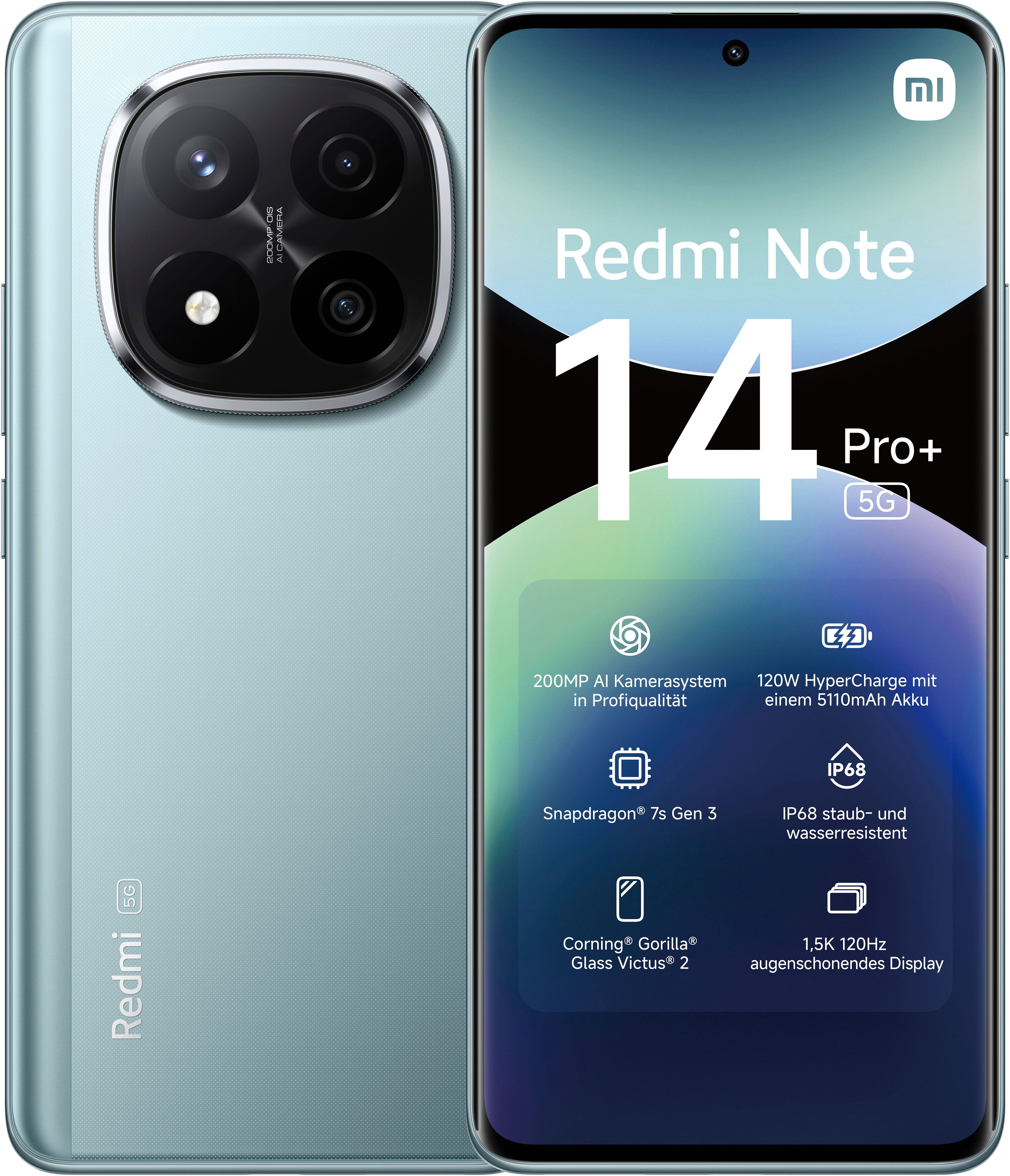 Xiaomi Redmi Note 14 Pro+ 5G Smartphone (16,94 cm/6,67 Zoll, 256 GB Speicherplatz, 200 MP Kamera)