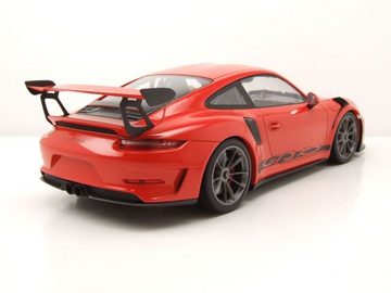 Minichamps Modellauto Porsche 911 GT3 RS (991.2) 2019 lava orange mit platinum Felgen Modell, Maßstab 1:18