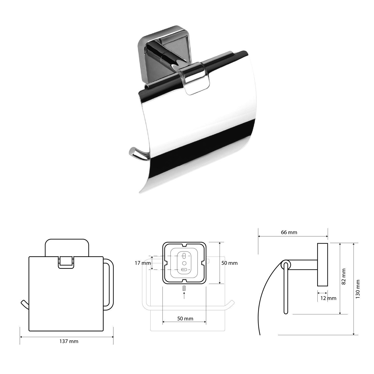 Sapho Toilettenpapierhalter INSIA Toilettenpapierhalter mit Deckel, Chrom, Sapho-IS007