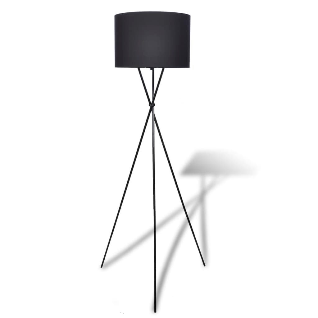 vidaXL Deckenleuchte Stehleuchte mit Lampeschirm hohes Ständer Schwarz, Stehlampe 139cm Stehleuchte Standleuchte Leseleuchte Bodenlampe Lampe